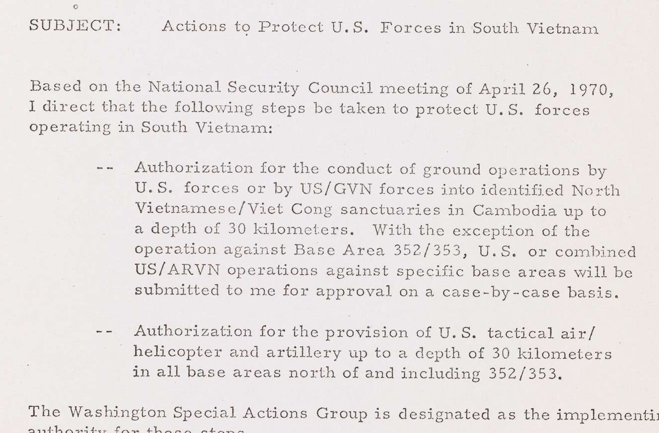 National Security Decision Memorandum 57: Actions to Protect U.S. Forces in South Vietnam