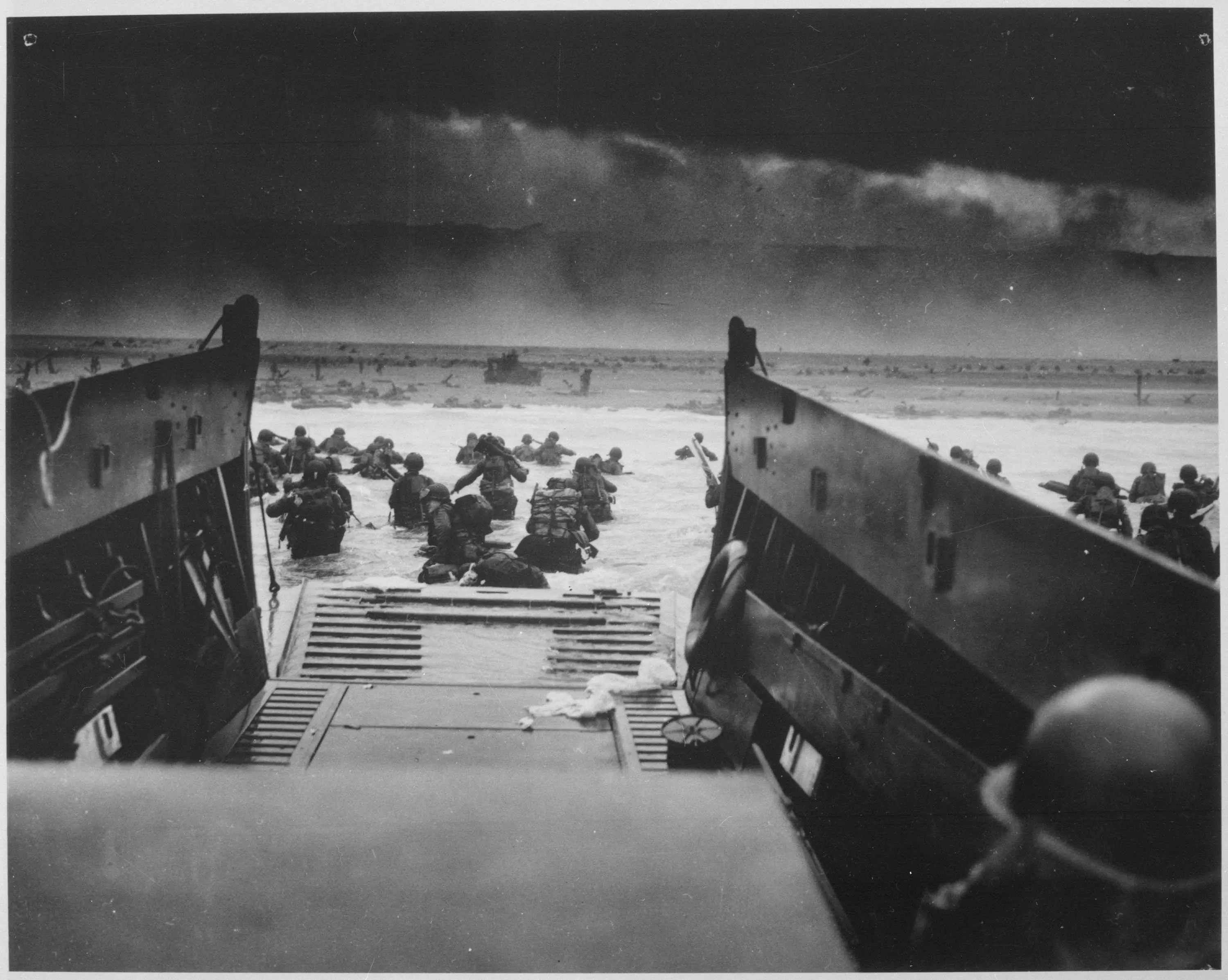 American Soldiers Landing off the Coast of France