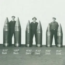 Ww1 Shell Round Types Workmen Displaying Various Types and Sizes of World War I Era Shells ...