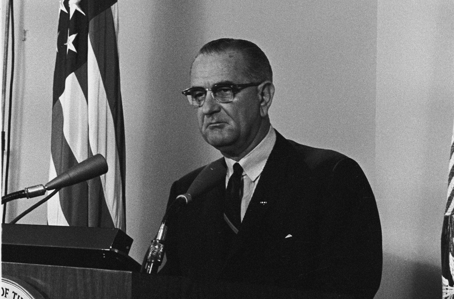 Photograph of President Lyndon B. Johnson's Midnight Address on Second ...