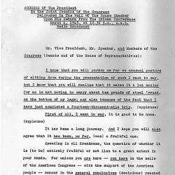 Fdr Address Franklin D. Roosevelt's Address to the Joint Session of Congress ...