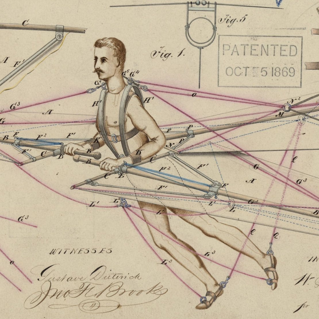 Patent Drawing for a Flying Machine - DocsTeach