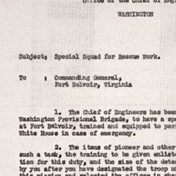 Letter from Lt. Col. C. L. Adcock of the Corps of Engineers to the ...
