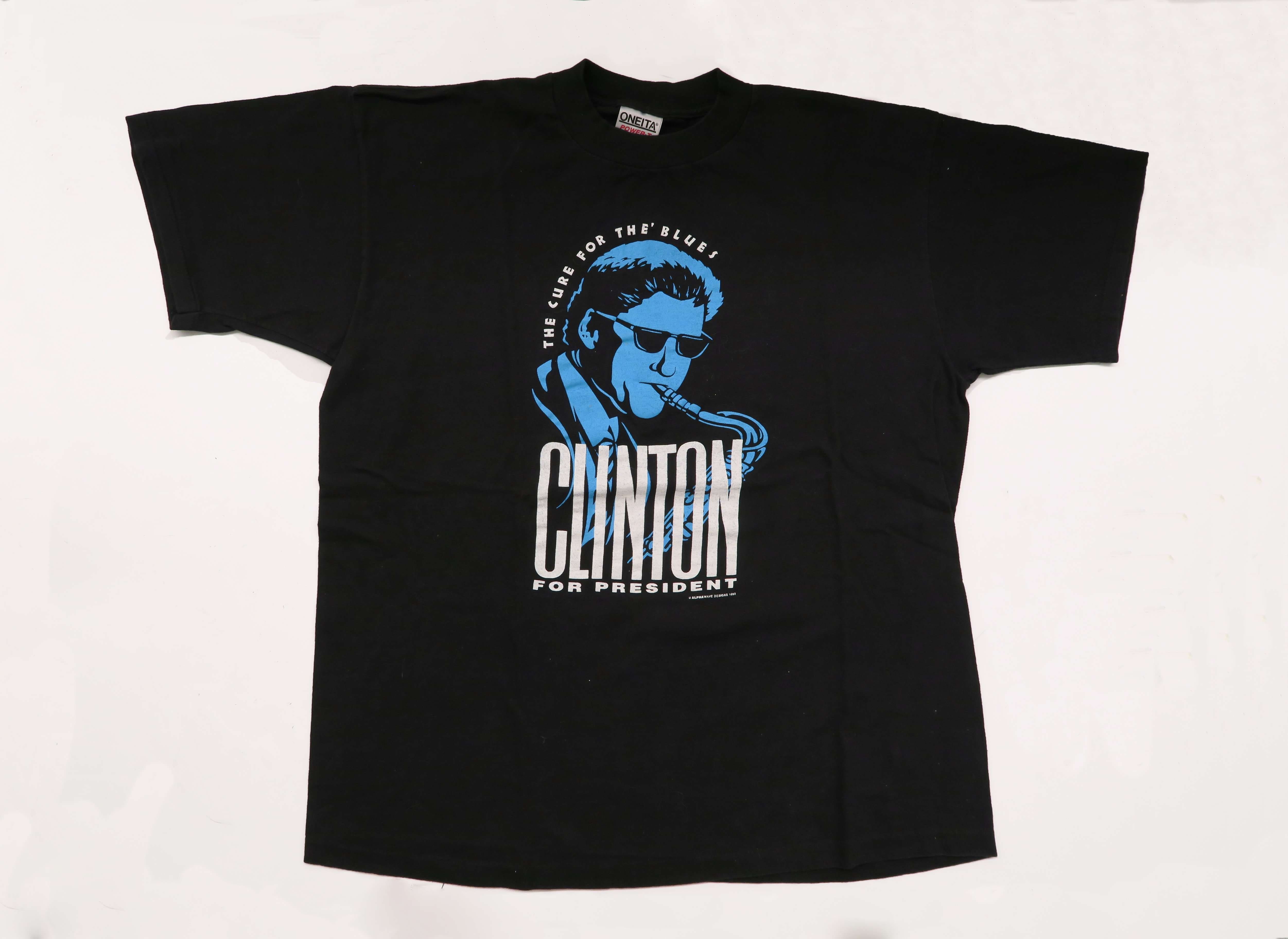 bill clinton blue dress t shirt Bill Clinton 1992 The Cure for the Blues Retro Campaign T-Shirt