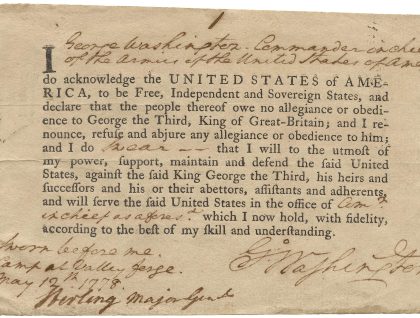 George Washington's Oath of Allegiance - Page 01