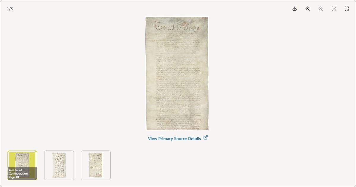 The Articles of Confederation and Perpetual Union - DocsTeach